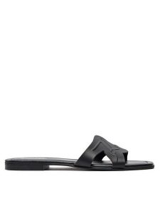 KARL LAGERFELD Klapki KL85408 Czarny. Czarne klapki KARL LAGERFELD, bez wzorów, ze skóry, bez obcasa. Za 339,99 zł.