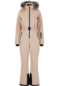 Damski kombinezon narciarski Whistler Courtney. Brązowe kombinezony WHISTLER, bez wzorów, z materiału, eleganckie, bez kołnierzyka, bez ramiączek. Za 439,50 zł.