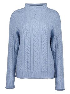 Blue Seven Sweter w kolorze błękitnym rozmiar: 42. Niebieskie swetry oversize Blue Seven, bez wzorów, ze splotem, bez ramiączek. Za 105,38 zł.