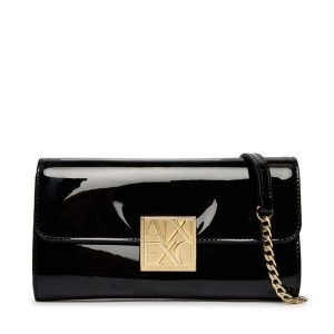 Torebka Armani Exchange. Czarne torebki wieczorowe Armani Exchange, bez wzorów, bez dodatków. Za 469,99 zł.