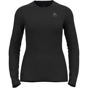 Koszulka termoaktywna z długim rękawem damska Odlo FUNDAMENTALS ACTIVE. Czarne bluzki ODLO, s, bez wzorów, sportowe, bez kołnierzyka, bez ramiączek. W wyprzedaży za 199,85 zł.