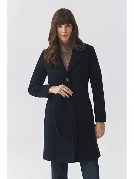TATUUM Wełniany płaszcz "Nitika" w kolorze granatowym rozmiar: 36. Niebieskie płaszcze Tatuum, bez wzorów, z tkaniny, bez kaptura. Za 437,17 zł.