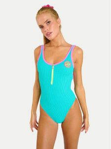 Banana Moon Strój kąpielowy Smak Popmix MFQ44 Turkusowy. Niebieskie stroje jednoczęściowe Banana Moon, bez wzorów, z syntetyku. Za 347,99 zł.