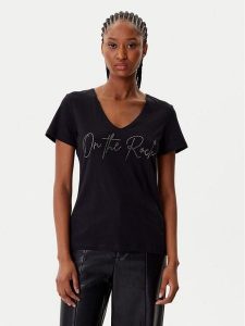 Morgan T-Shirt 242-DLUCAS Czarny Regular Fit. Czarne t-shirty Morgan, xs, bez wzorów, z bawełny, bez kołnierzyka, bez ramiączek. Za 109,99 zł.