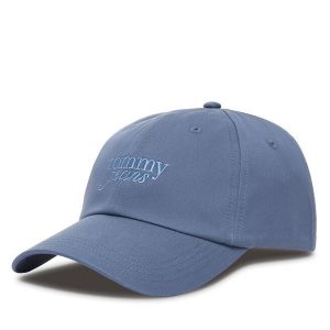 Czapka z daszkiem Tommy Jeans. Szare czapki Tommy Jeans, bez wzorów, z jeansu. Za 129,99 zł.