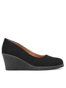 Clara Barson Półbuty WYL3760-2 Czarny. Czarne czółenka Clara Barson, bez wzorów, z materiału, bez obcasa, na koturnie, bez zapięcia. Za 83,99 zł.