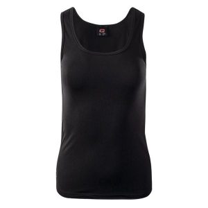 Damski tank top IQ Cross The Line Mily. Czarne topy IQ, bez wzorów, sportowe, bez kołnierzyka, bez ramiączek. Za 57,47 zł.