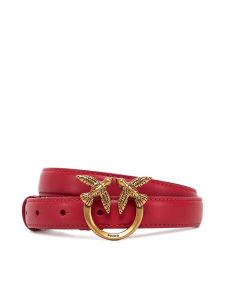 PINKO Pasek Damski Love Berry H2 Belt PE 25 PLT01 100143 A0F1 Czerwony. Czerwone paski Pinko, bez wzorów, ze skóry. Za 339,99 zł.