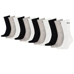 Skarpety sportowe Puma – 12 par – czarno-biało-szare. Czarne skarpetki Puma, bez wzorów, z bawełny. W wyprzedaży za 216,78 zł.