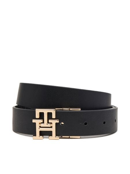Tommy Hilfiger Pasek Damski Th Modern 3.0 Rev Mono AW0AW18019 Czarny. Czarne paski TOMMY HILFIGER, bez wzorów, ze skóry. Za 239,99 zł.