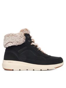 Skechers Trzewiki Glacial Ultra 144199/BLK Czarny. Czarne botki Skechers, bez wzorów, ze skóry, bez obcasa, na płaskiej podeszwie, bez zapięcia. Za 356,99 zł.