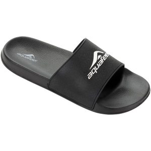 Klapki basenowe damskie Aquafeel "Branson". Czarne klapki AQUAFEEL, bez wzorów, bez obcasa. Za 119,99 zł.