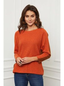Joséfine Sweter "Aladin" w kolorze pomarańczowo-brązowym rozmiar: XL. Brązowe swetry oversize Joséfine, xl, bez wzorów, z kaszmiru, bez ramiączek. Za 193,24 zł.