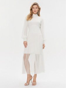 TWINSET Sukienka dzianinowa 232TT3413 Écru Regular Fit. Sukienki Twinset, xl, bez wzorów, z dzianiny, bez kołnierzyka, bez ramiączek. Za 669,00 zł.