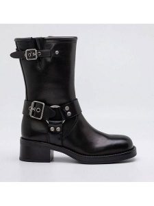 Replay Skórzane kozaki w kolorze czarnym rozmiar: 40. Czarne kozaki Replay, na zimę, bez wzorów, bez obcasa, bez zapięcia. Za 491,99 zł.