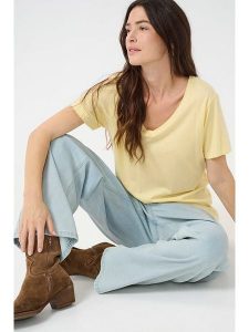 Cream Koszulka w kolorze żółtym rozmiar: M. Żółte bluzki Cream, m, bez wzorów, bez kołnierzyka, bez ramiączek. Za 52,79 zł.