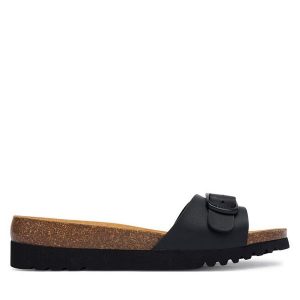 Klapki Scholl. Czarne klapki Scholl, bez wzorów, bez obcasa. Za 269,99 zł.