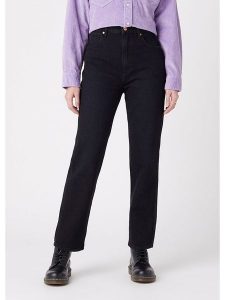 Wrangler Dżinsy "Wild West Prudence" - Regular fit - w kolorze czarnym rozmiar: W42/L32. Czarne jeansy Wrangler, z aplikacjami, z podwyższonym stanem. Za 166,88 zł.