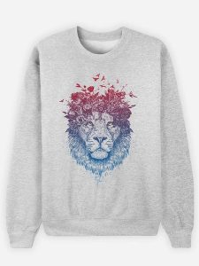 WOOOP Bluza "Floral Lion" w kolorze szarym rozmiar: S. Szare bluzy Wooop, s, bez wzorów, z bawełny, bez kaptura. Za 117,73 zł.