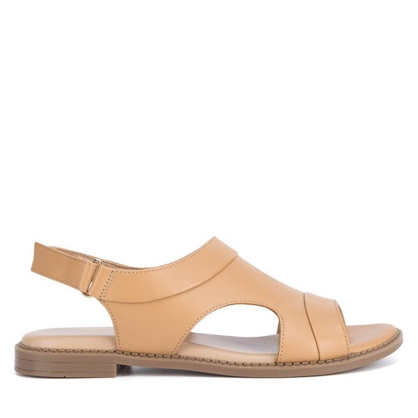 Sandały Lasocki. Brązowe sandały Lasocki, bez wzorów, bez obcasa, na płaskiej podeszwie, bez zapięcia. Za 159,99 zł.