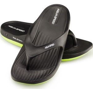 Klapki basenowe japonki Aqua Speed Alcano. Niebieskie klapki Aqua-Speed, bez wzorów, bez obcasa. Za 59,99 zł.