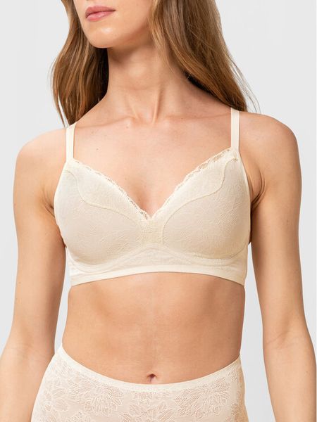 Triumph Biustonosz bezfiszbinowy Fit Smart 10205981 Beżowy. Brązowe biustonosze Triumph, bez wzorów, z syntetyku. Za 161,00 zł.