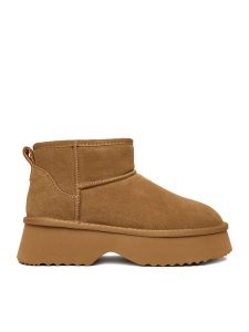 Badura Śniegowce EO-ANIKA-TS6302-01 Brązowy. Brązowe buty zimowe Badura, ze skóry, bez obcasa, bez zapięcia. Za 279,99 zł.