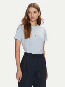 Tommy Hilfiger T-Shirt WW0WW43895 Błękitny Regular Fit. Niebieskie t-shirty TOMMY HILFIGER, xxs, bez wzorów, z bawełny, bez kołnierzyka, bez ramiączek. Za 179,99 zł.
