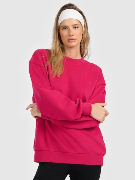 4F Bluza dresowa nierozpinana bez kaptura damska - różowa XS. Czerwone bluzy 4f, xs, bez wzorów, z dresówki, bez kaptura. Za 149,99 zł.