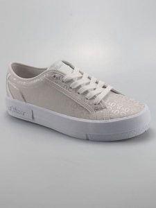 S.Oliver Sneakersy w kolorze szaro-srebrnym rozmiar: 38. Szare trampki s.Oliver, bez wzorów, bez zapięcia. Za 144,92 zł.