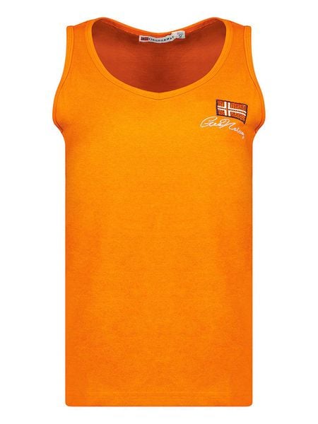 Geographical Norway Top "Jupette" w kolorze pomarańczowym rozmiar: M. Pomarańczowe topy Geographical Norway, m, bez wzorów, z bawełny, bez kołnierzyka, bez ramiączek. Za 28,38 zł.