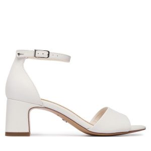 Sandały Tamaris. Białe sandały Tamaris, bez wzorów, bez obcasa, na słupku, bez zapięcia. Za 329,99 zł.