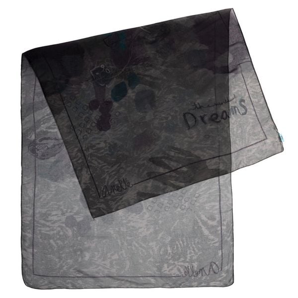 Szary Elegancki Damski Szal Anekke REAL. Szare szaliki Anekke, z aplikacjami. Za 119,00 zł.