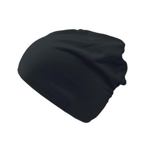 Czapka Jersey Luźne Flash. Czarne czapki ATLANTIS, bez wzorów, z bawełny. Za 53,99 zł.