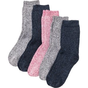 Ciepłe skarpety frotte (5 par), bawełna organiczna. Niebieskie skarpetki bonprix, bez wzorów, z bawełny. Za 54,99 zł.