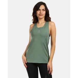 Damski top funkcjonalny Kilpi LANCA-W. Zielone topy Kilpi, l, bez wzorów, z lyocellu, sportowe, bez kołnierzyka, bez ramiączek. Za 91,56 zł.