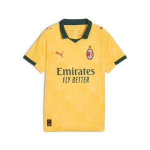 Młodzieżowa trzecia koszulka AC Milan 25/26 PUMA Sunny Yellow Dark Myrtle Green. Zielona bluzki Puma, m, bez wzorów, młodzieżowe, bez kołnierzyka, bez ramiączek. Za 349,00 zł.