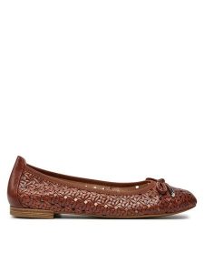 Caprice Baleriny 9-22109-42 Brązowy. Brązowe balerinki Caprice, bez wzorów, ze skóry, bez obcasa, bez zapięcia. Za 208,99 zł.