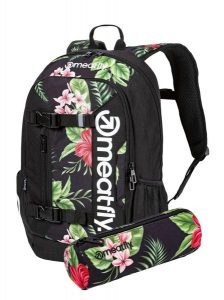 Plecak Basejumper na laptopa i deskorolkę – Tropical Black Meatfly + piórnik. Zielone plecaki Meatfly. Za 254,99 zł.