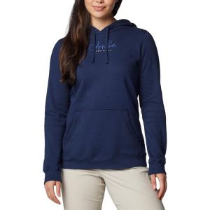 Bluza dresowa sportowa damska Trek Graphic Treatment Hoodie. Niebieskie bluzy Columbia, l, bez wzorów, z bawełny, bez kaptura. Za 179,99 zł.