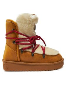 D.Franklin Śniegowce Nordic Trk Fur DFSH370005 Żółty. Żółte buty zimowe D.Franklin, z materiału, bez obcasa, bez zapięcia. Za 369,99 zł.