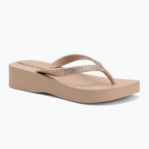 Japonki damskie Ipanema Mesh Chic Plat. Brązowe klapki Ipanema, bez wzorów, z meshu, bez obcasa. Za 159,99 zł.