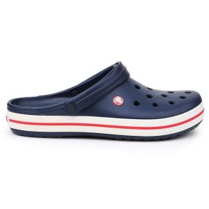 Klapki Crocs Crocband Navy M 11016-410 niebieskie. Niebieskie klapki bez wzorów, bez obcasa. Za 374,47 zł.