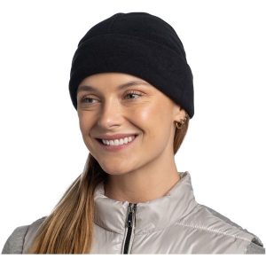 Czapka BUFF POLAR PRINTS BEANIE SOLID. Czarne czapki Buff, bez wzorów, z polaru, sportowe. Za 130,09 zł.