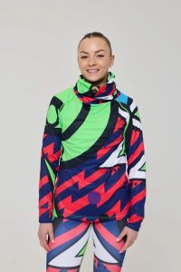 Damska koszulka termoaktywna z wysokim dekoltem Fresh Prince X. Zielone koszule nocne OOSC, bez wzorów, z materiału, bez ramiączek. Za 294,99 zł.