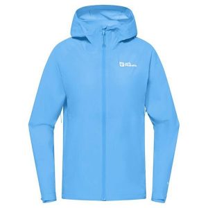 Kurtka przeciwdeszczowa damska Jack Wolfskin Prelight 2.5L LT. Niebieskie kurtki Jack Wolfskin, l, bez wzorów, bez kaptura. Za 589,99 zł.