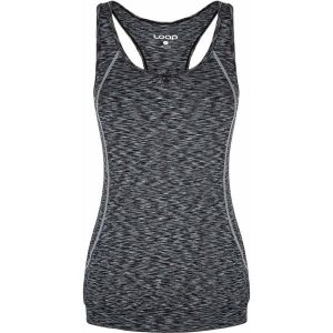 Top damski LOAP Malien, M — oddychający poliester. Czarne topy ZSPORT, m, bez wzorów, z poliesteru, bez kołnierzyka, bez ramiączek. Za 161,99 zł.