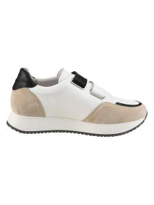Heine Skórzane sneakersy w kolorze biało-beżowo-czarnym rozmiar: 38. Białe trampki Heine, bez wzorów, bez zapięcia. Za 129,95 zł.