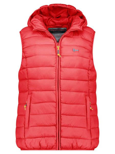Geographical Norway Kamizelka pikowana "Vatikolor" w kolorze czerwonym rozmiar: S. Czerwone kamizelki Geographical Norway, s, bez wzorów, bez kołnierzyka, bez ramiączek, bez kaptura. Za 113,36 zł.