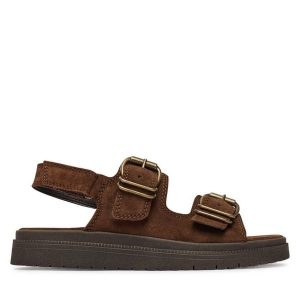 Sandały Tamaris. Brązowe sandały Tamaris, bez wzorów, bez obcasa, na płaskiej podeszwie, bez zapięcia. Za 369,99 zł.